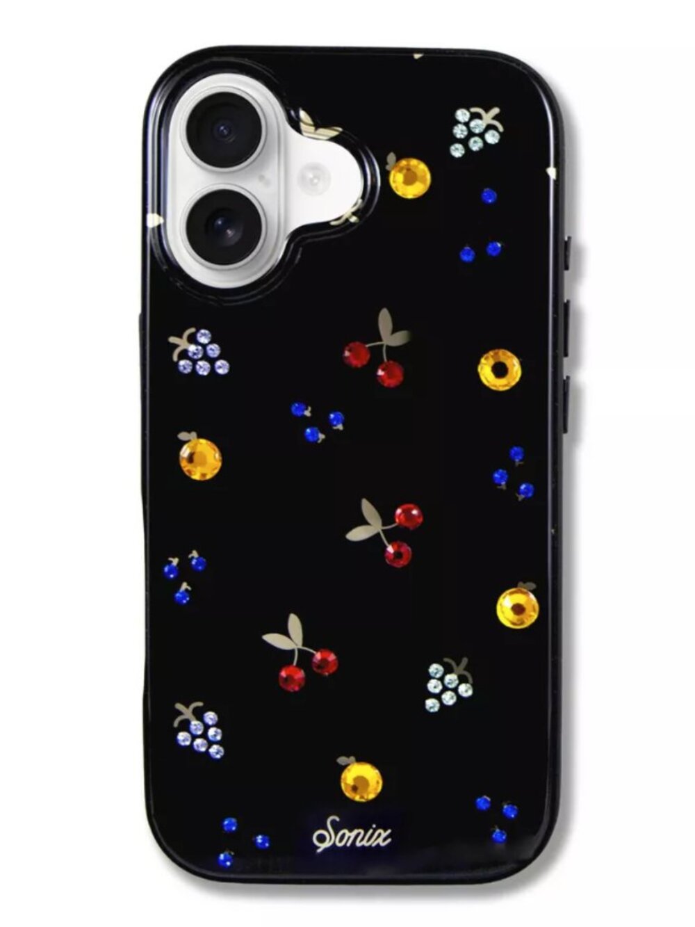 new- Sonix iPhone 17 Phone Case Black Fruit Gems rhinestones sparkly flirty fun